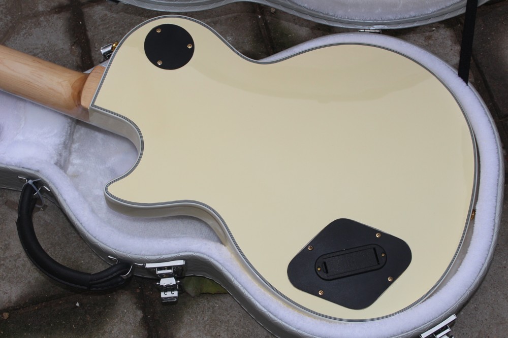 Cream yellow Zakk Wylde bullseye Cream & Black Electric Guitar EMG 8185 Pickups Gold Truss Rod Cover White MOP Block Fingerboard