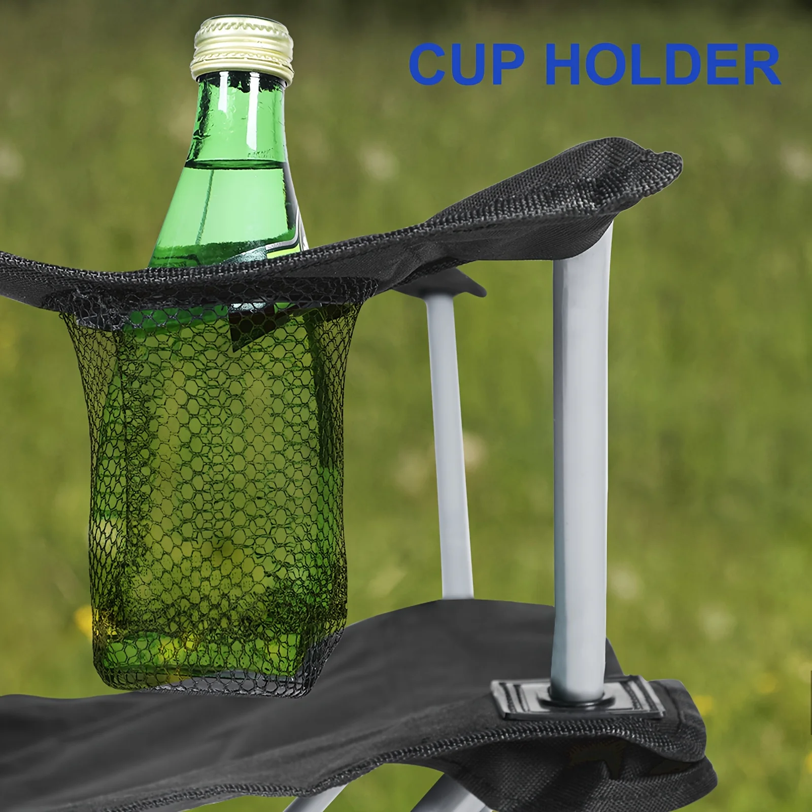 Canopy Lounge Chair with Sunshade for Camping, Hiking, Travel, and Other Outdoor Events, with Holder, 1-Pack