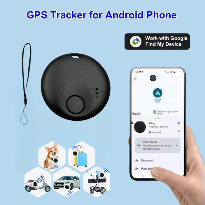 Smart GPS Tracker, solo para el teléfono Android Google Find My Device, sin tarifa mensual, localizador preciso en tiempo real, para automóviles/mascotas/niños/ancianos/valores de posicionamiento
