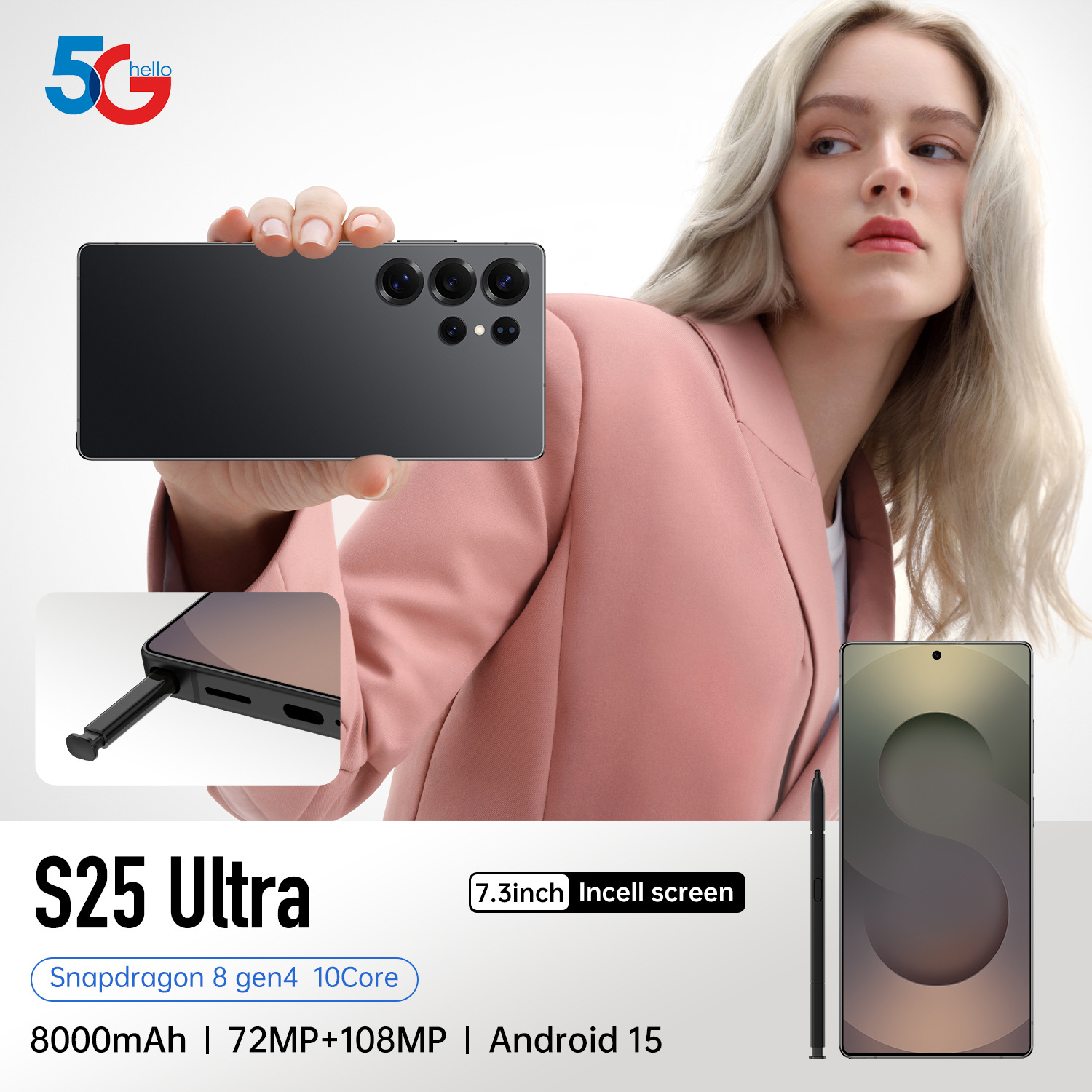 S25 Ultra Smartphone Unlocked Cell Phones Android 14 5g Celular Cellphone 7.3 inch 512GB S 25 Mobile Phone