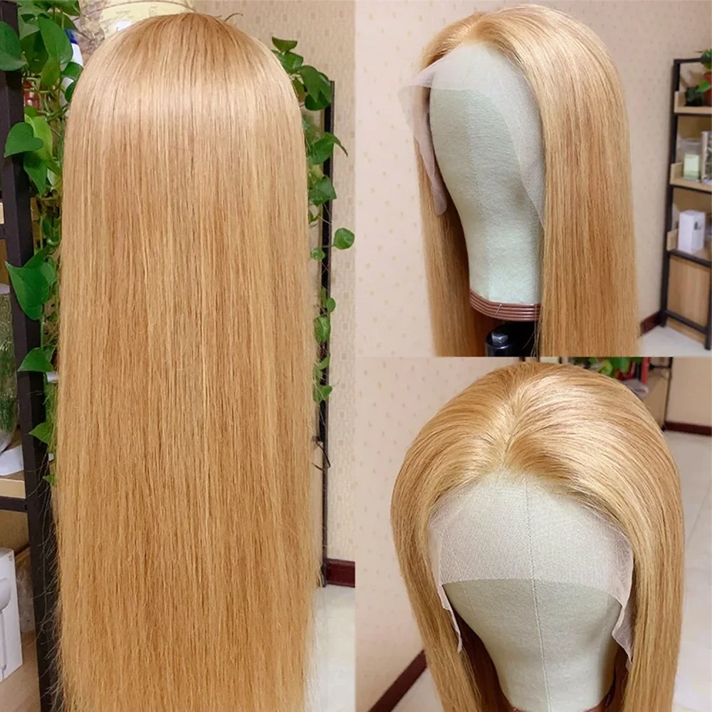 Honey Blonde Straight Lace Front Wig detail view 4