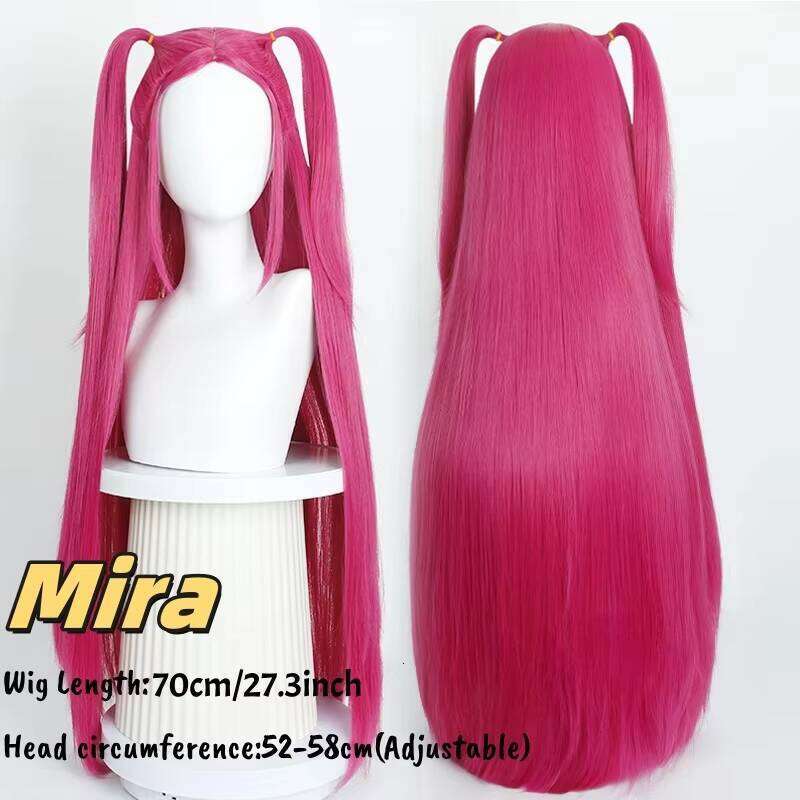27 Inch Rose Red Long Straight Cosplay Bangs 2 detail view 2