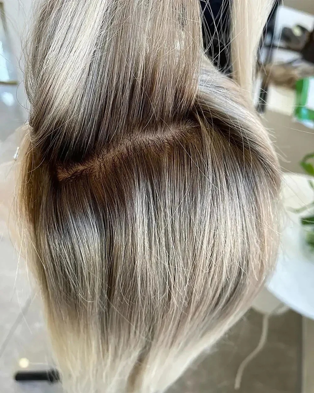 Ash Blonde Straight Lace Front Wig detail view 4