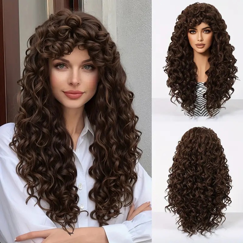 Synthetic Wig New Women's Wig Ladies' small curly wig Rose detail view 4