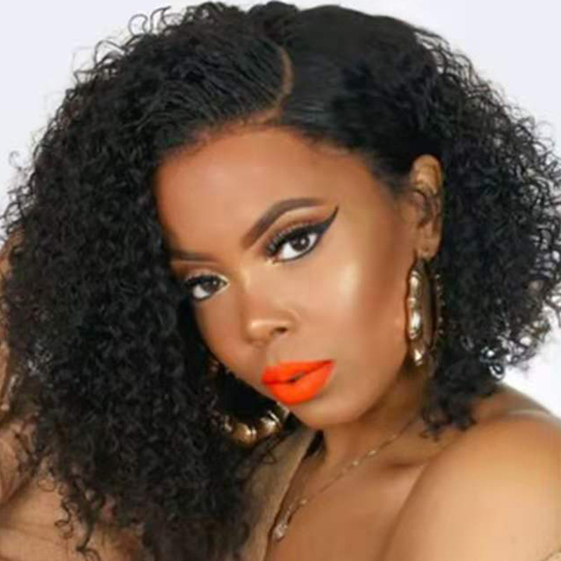 Fashion wig made of synthetic high-temperature silk African black detail view 2