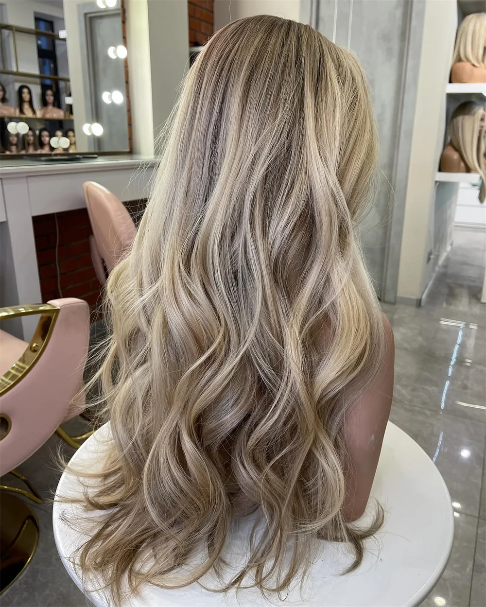 Full Lace Wig with Natural Baby Hair Ash Honey Blonde detail view 2