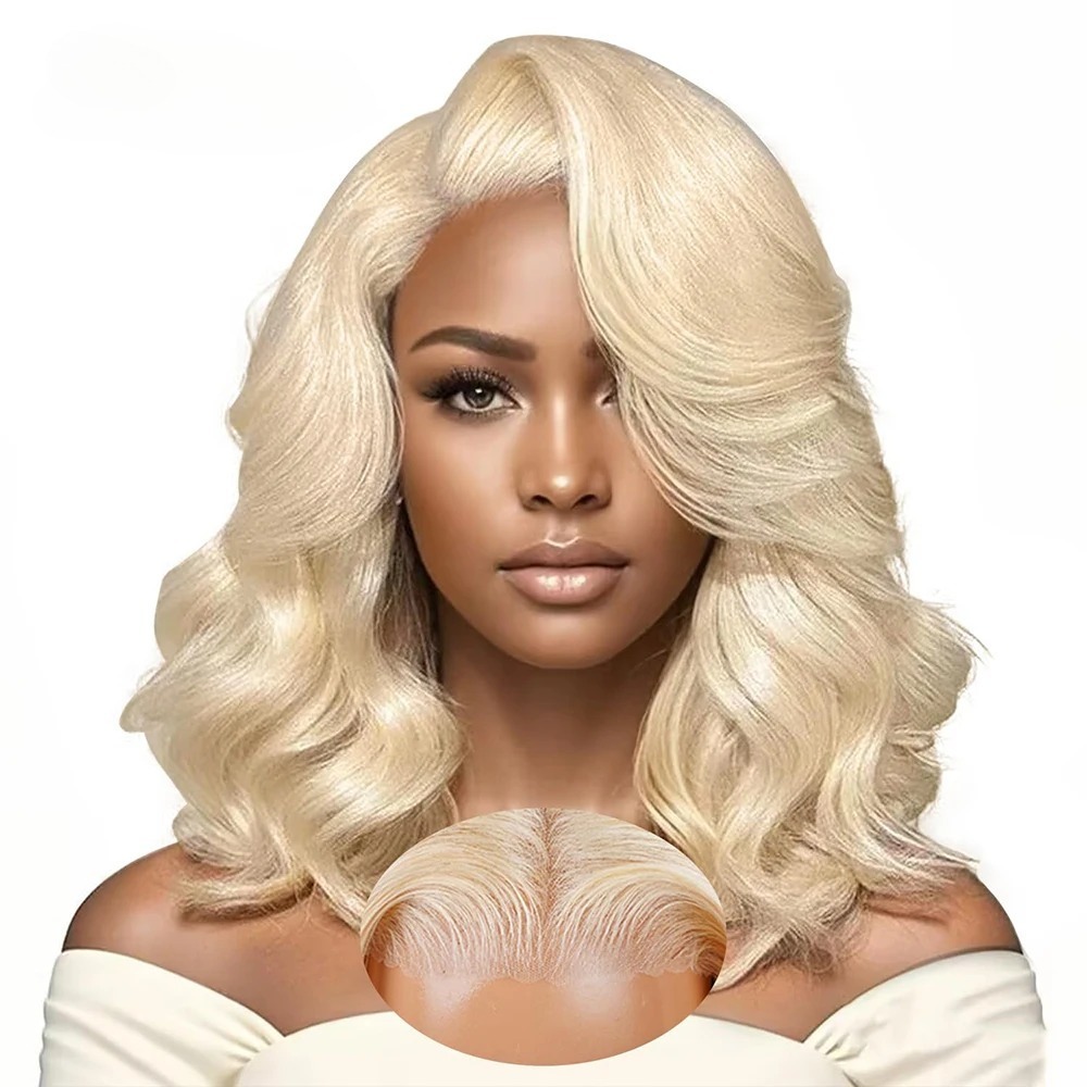 250 Density 613 Blonde Short Bob Body Wave Human Hair detail view 1