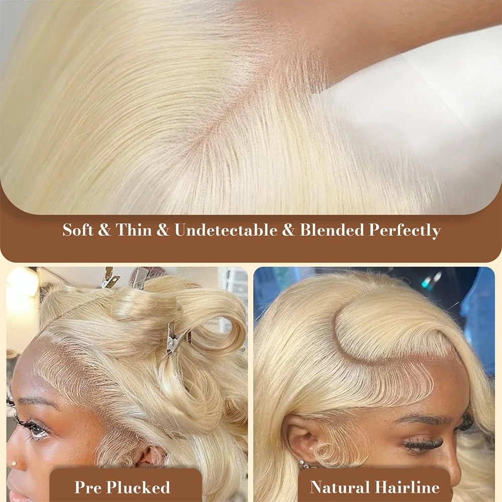 250 Density 613 Blonde Short Bob Body Wave Human Hair detail view 4