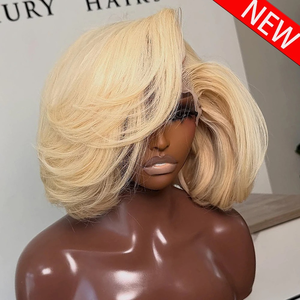 613 Blonde Short Bob Lace Front Wig 10 12 Inches detail view 2