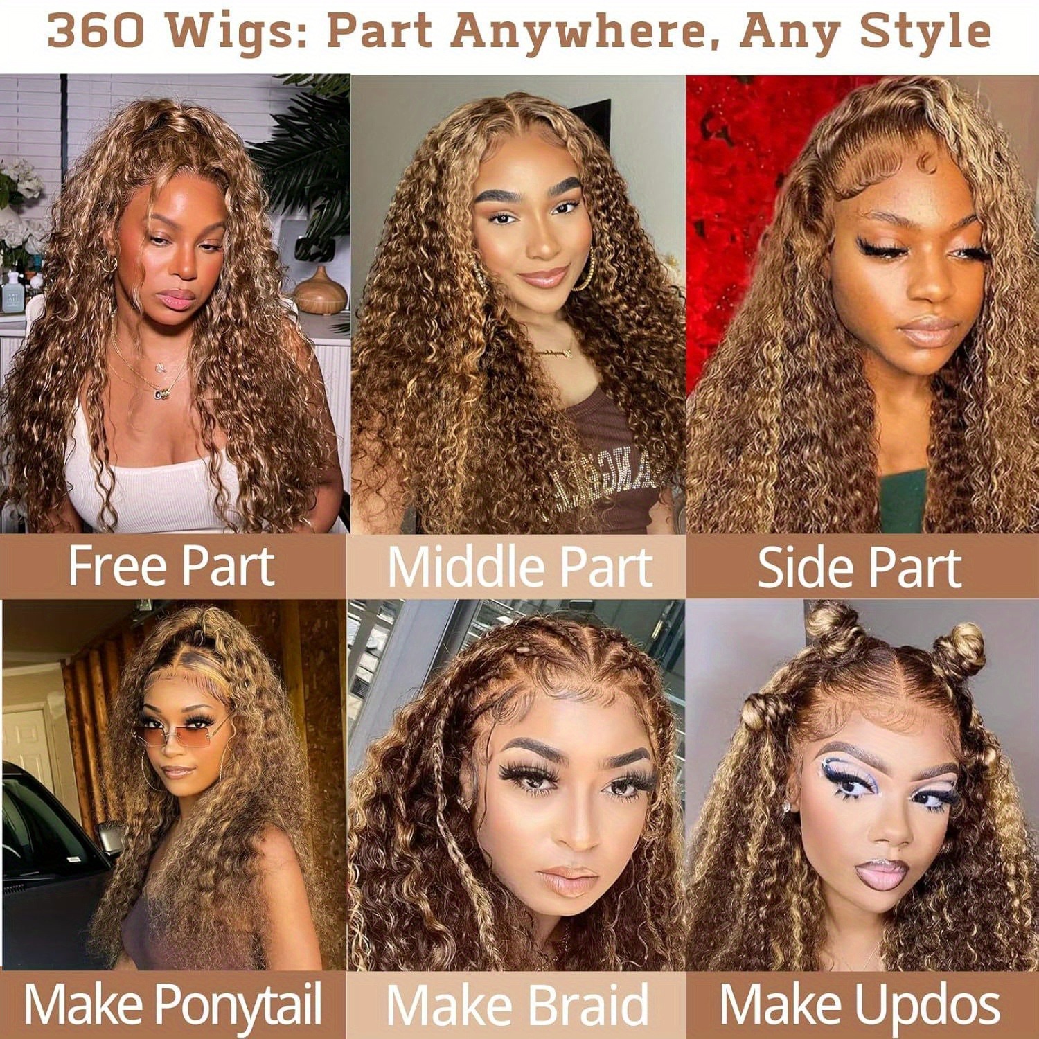 13x6 HD Lace Kinky Curly Front Wig detail view 1