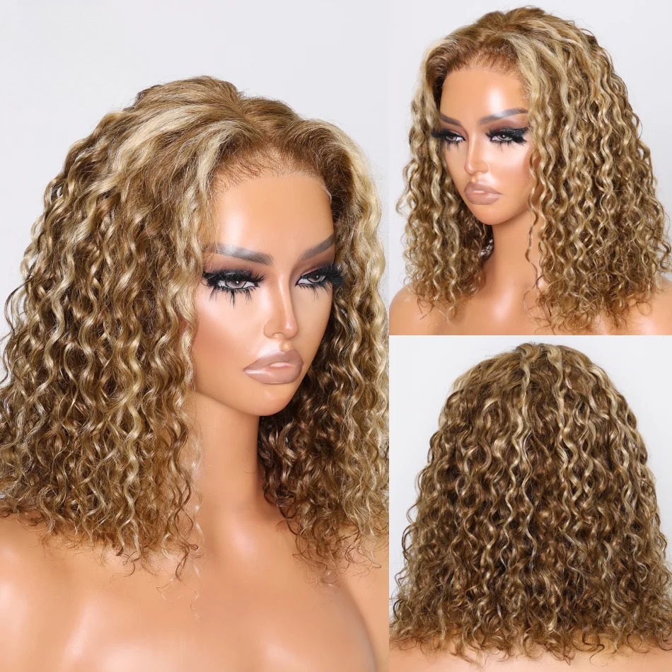 Hd Lace woman Wig Glueless Water Wave Short Bob Human detail view 2