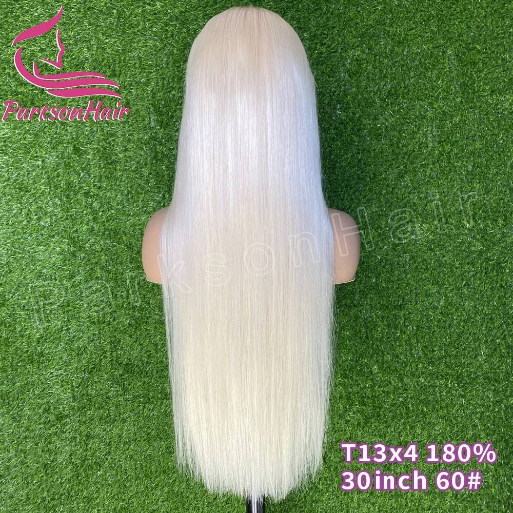 13*4 lace wig White 13X6 HD Platinum Ash Blonde 613 detail view 5