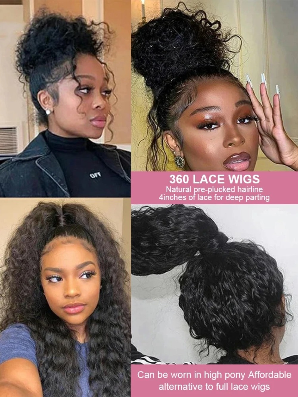 Buyers' PicksDeep Wave Frontal Wig 34 36 Inch Curly Human detail view 3