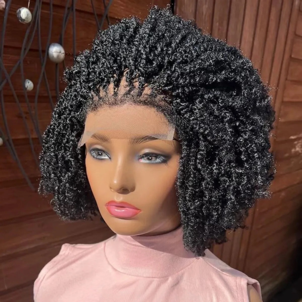 Hd Lace Wig 14 Inches 13X4 Front Micro Curly Short detail view 4