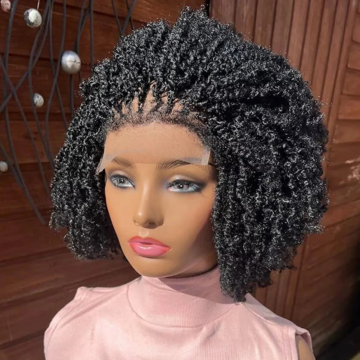 Hd Lace Wig 14 Inches 13X4 Front Micro Curly Short detail view 2