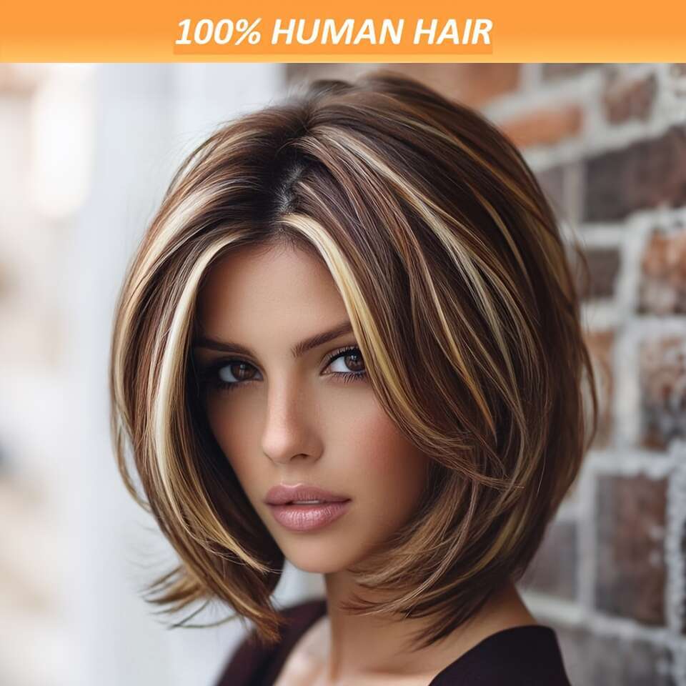 Short Bob 4x4 Lace Front Straight Wig detail view 2