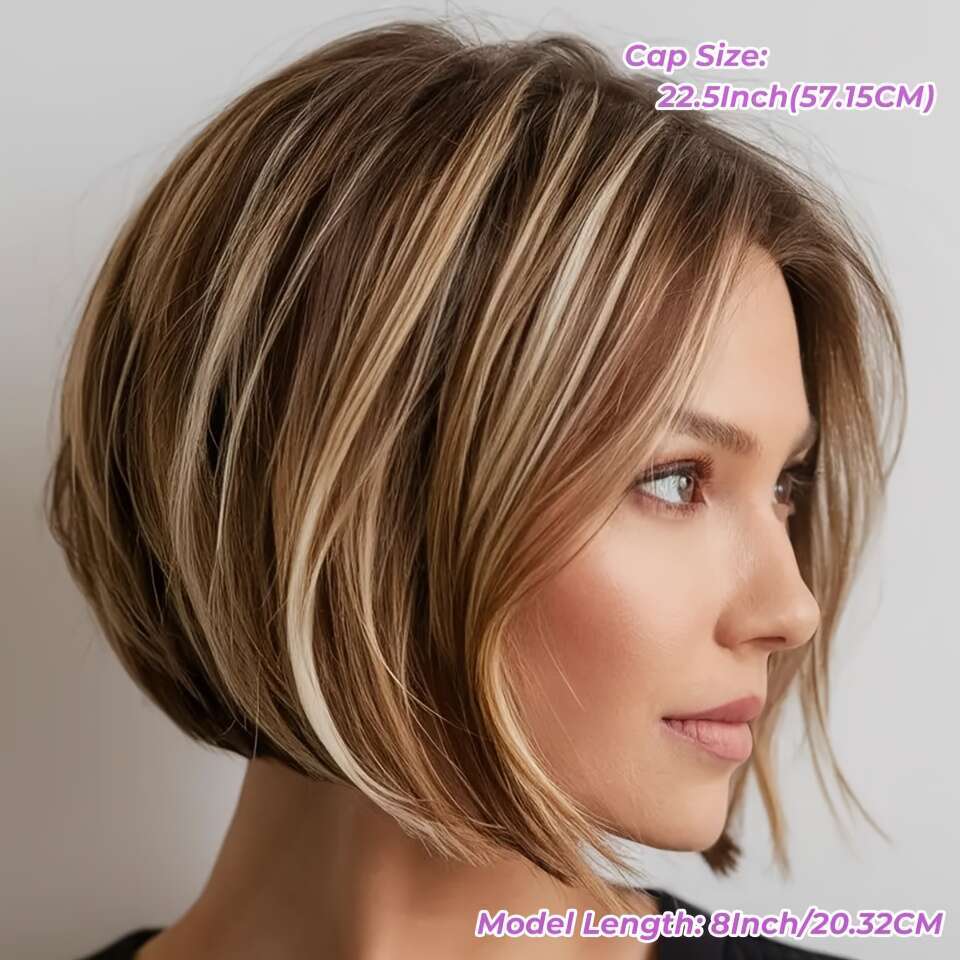 Short Bob 4x4 Lace Front Straight Wig detail view 5