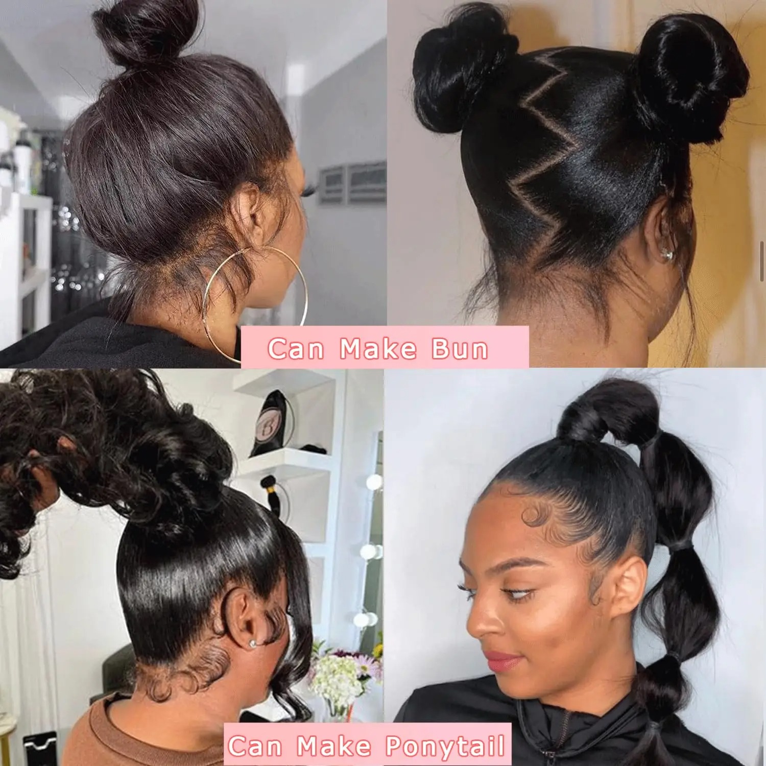 Short 13x6 HD Lace Straight Front Wig detail view 5