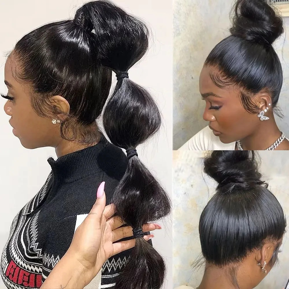 Short 13x6 HD Lace Straight Front Wig detail view 4