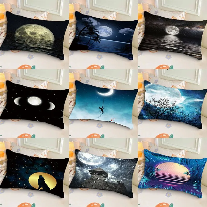 Aesthetic Moonlight Pattern Rectangular Pillow,... From Manoja52, $8.04 ...