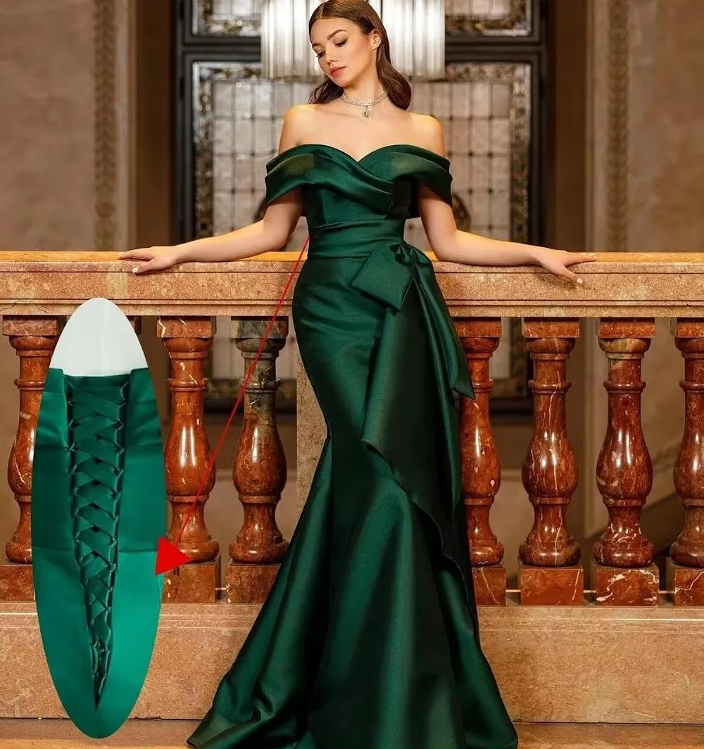 brown and green prom dress Off Shoulder Dark Mermaid Green Satin Prom... From Donnaweddingdress26, $110.56 shoulder design Sabyasachi Lehenga Ted Baker Hot Pink Size:56 Long Jacket+50 Waist Adjust 46   to 52)(Height:6