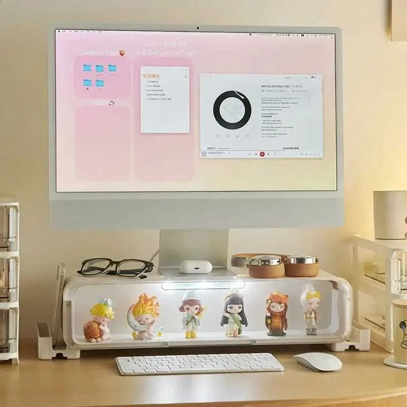 Pvc Monitor Riser Transparent Display Monitor Stand Desktop Shelf... From Uk_leeds, $14.8 ...