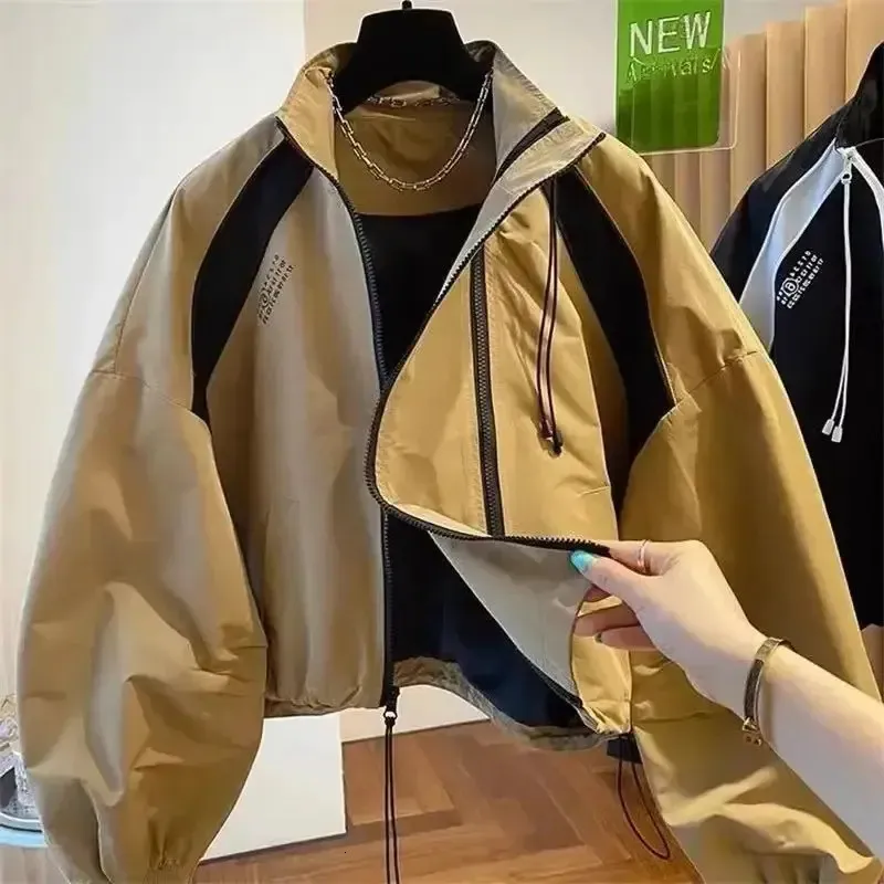 Korean Double Zipper Long Color Block Trench Coat For... From Vitalab ...