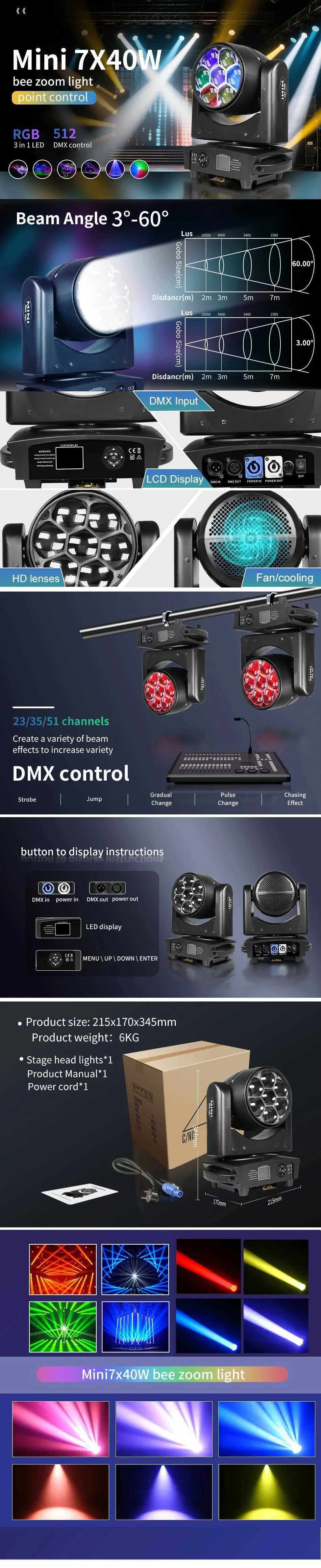 Moving Head Lights 7 X 40W RGBW 4 In 1 LED Beam And... From Craft02 ...