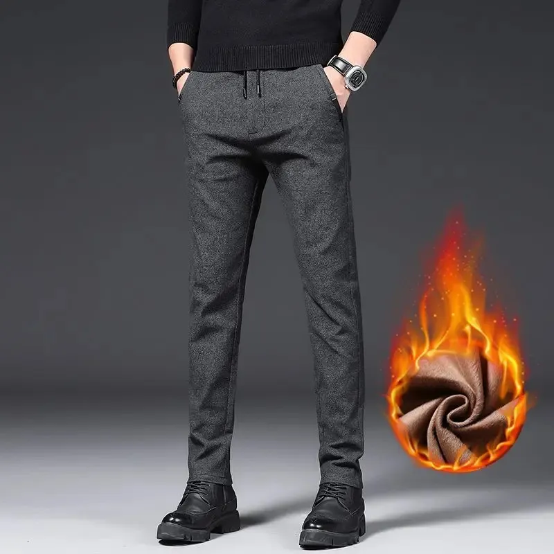 fleece lined dress pants for men MEN FLEECE LINED DRESS PANTS RELAX FIT W/ UNFINISHED HEM-SIZES-34