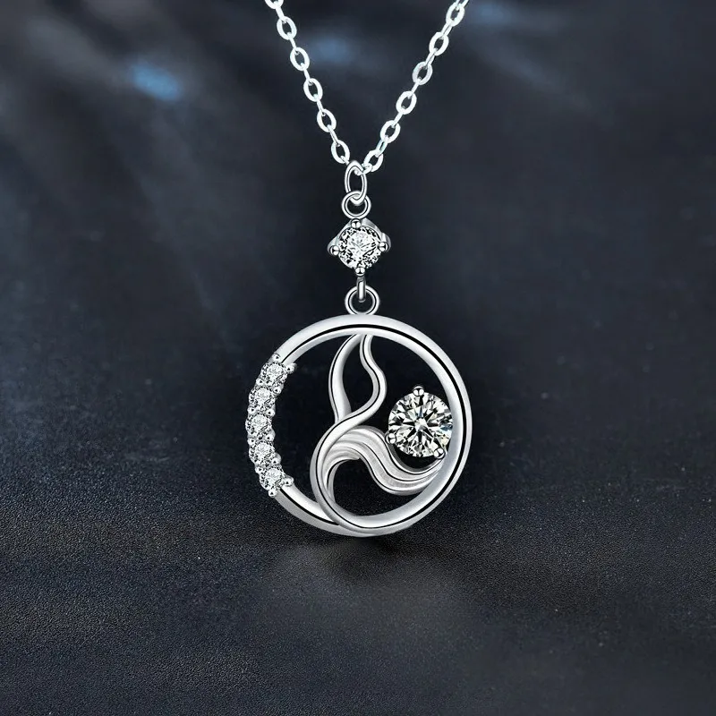 Fashionable And Creative Mermaid Foam Charming Girl Mosan Diamond Inlaid Sweater Chain Design Sense Of Niche High Class_voghion.com