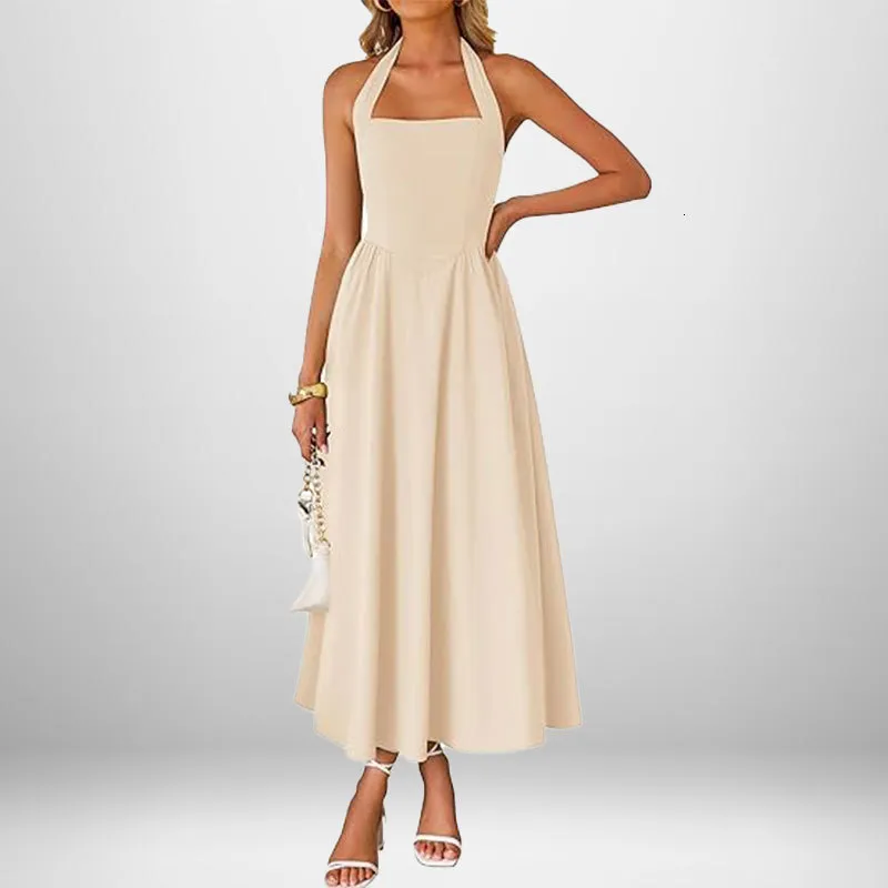 halter neck fashion high spring dress Long Sleeveless Chiffon with and Waist Floor-Length A-line Skirt from Dhgate Urban Sexy Dresses msku::3010103-1224