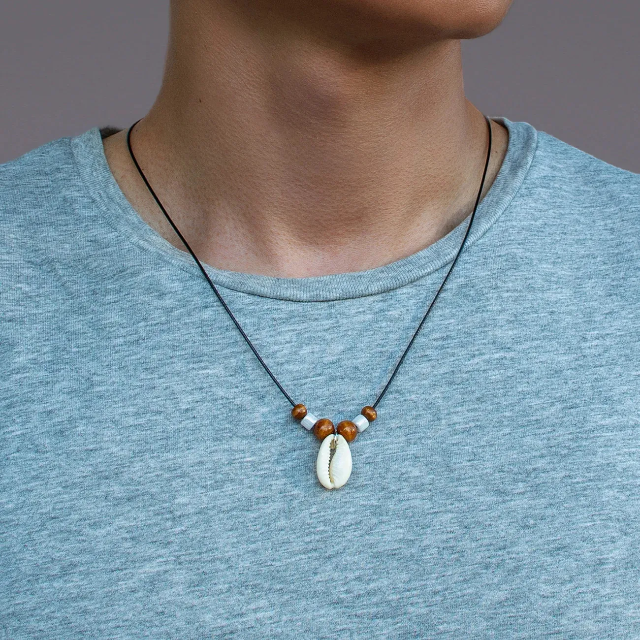 Collana Lunga In Legno Naturale 8 Mm – Perline In Legno African Fatte A Mano