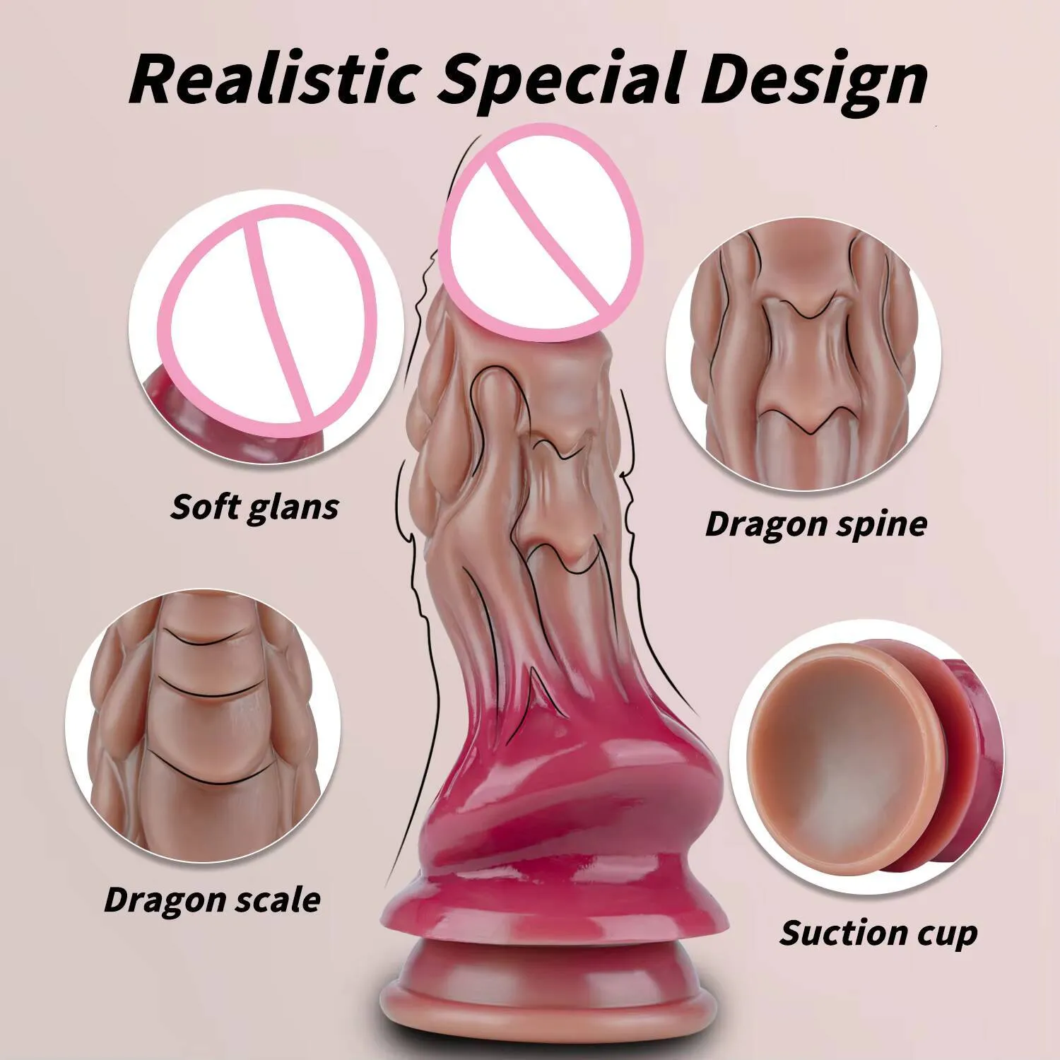 YAQU Realistic Special Shaped Dildo Giant Silicone... From 39,51  | DHgate