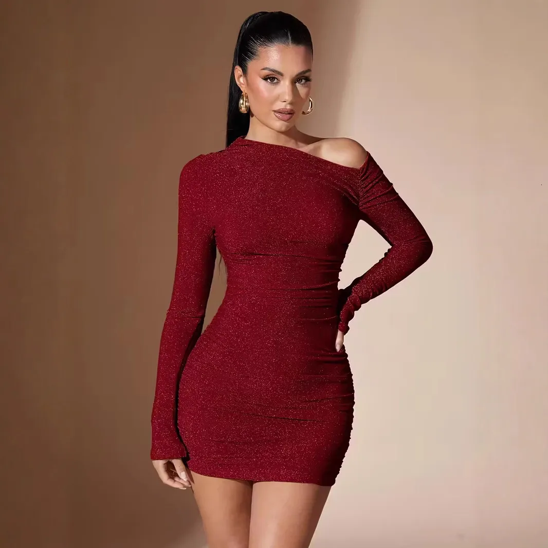 Red Floor-Length Spandex Evening Dress with Slant Collar and Short Sleeves from Dhgate Urban Sexy Dresses