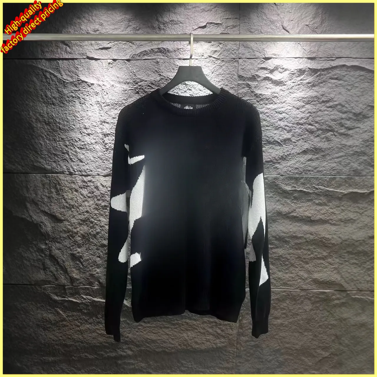 Mens Wool Blend Jacquard Sweater Pullover Long Sleeve O-Neck Casual ...