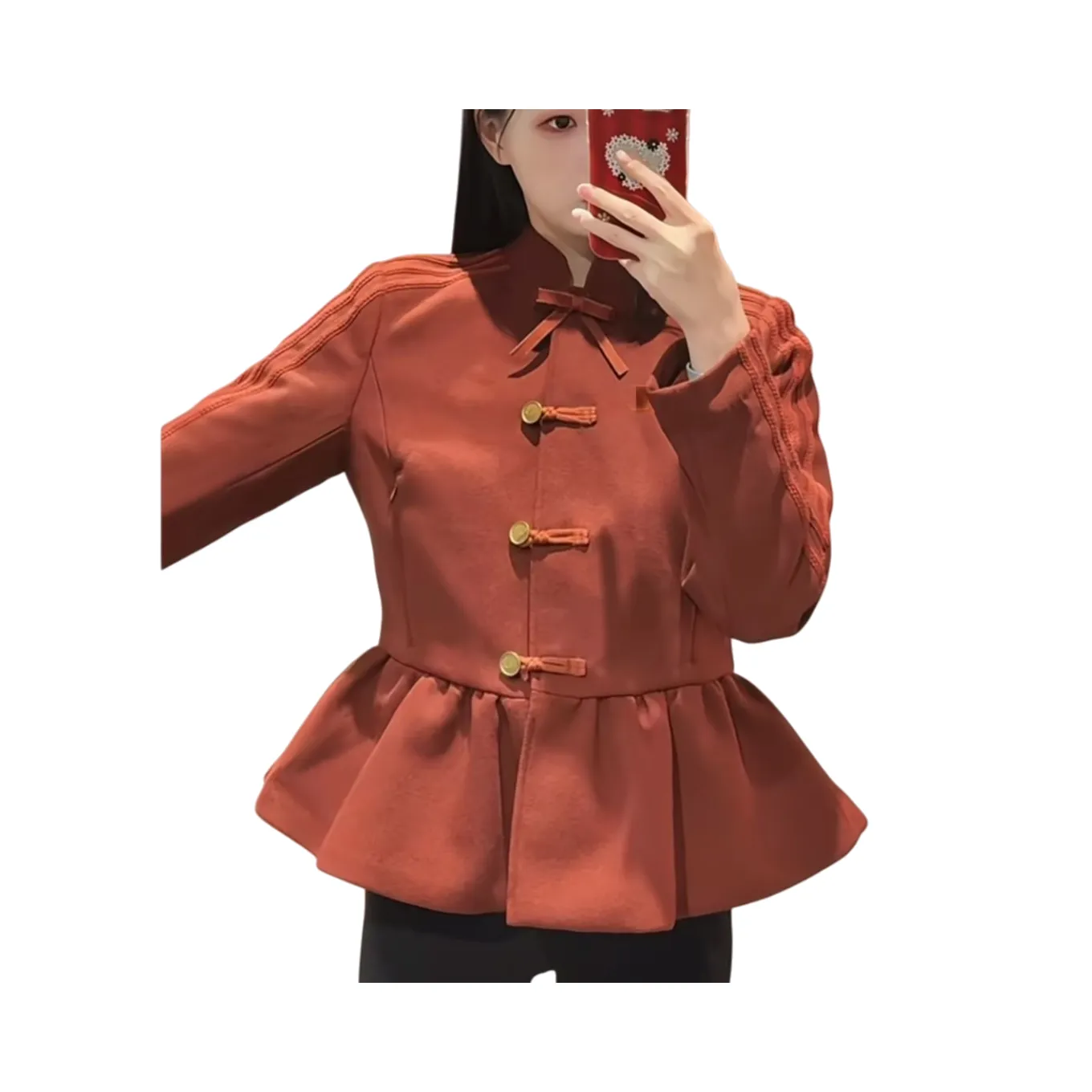 Womens Chinese Style Jacket with Mandarin Collar and Chinese Frog 