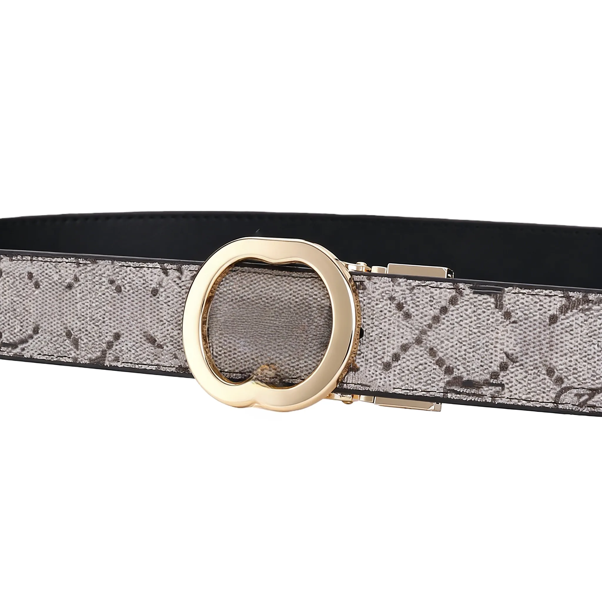 Women\'s Reversible PU Leather Belt with Rotating Buckle Buy Ladies Reversible Belt Taupe Black Genuine Leather  main image 4