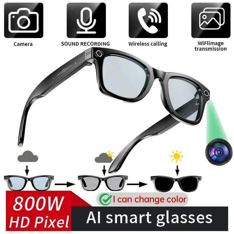 Gafas Inteligentes Con Cámara 13MP, IA, Traducción En 160 Idiomas Y Control Por Voz – Audio Y Llamadas Sin Manos