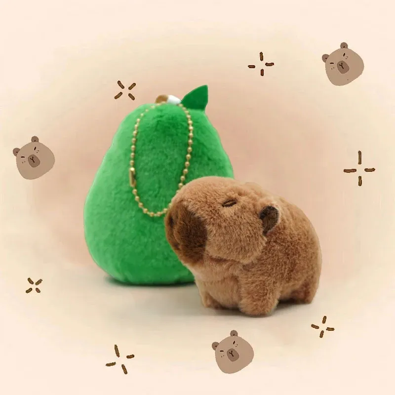 Avocado Capibara Peluche Realistico Capibara Peluche Morbido Peluche Capibara Avocado Cibo Peluche Cuscino Bambola / Animali di peluche