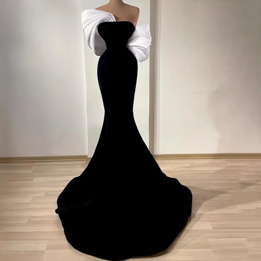 black dubai formal dress High Side Split Black Satin Mermaid Prom Dresses Lace Beading Pleat Ruched Evening Gowns Dubai Women Formal Party Dress