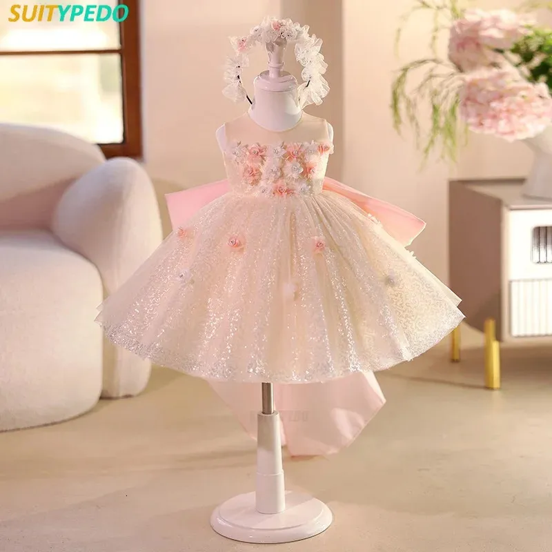 Shiny Pink Baby Girl First Birthday Princess Dress... From 52,67  | DHgate