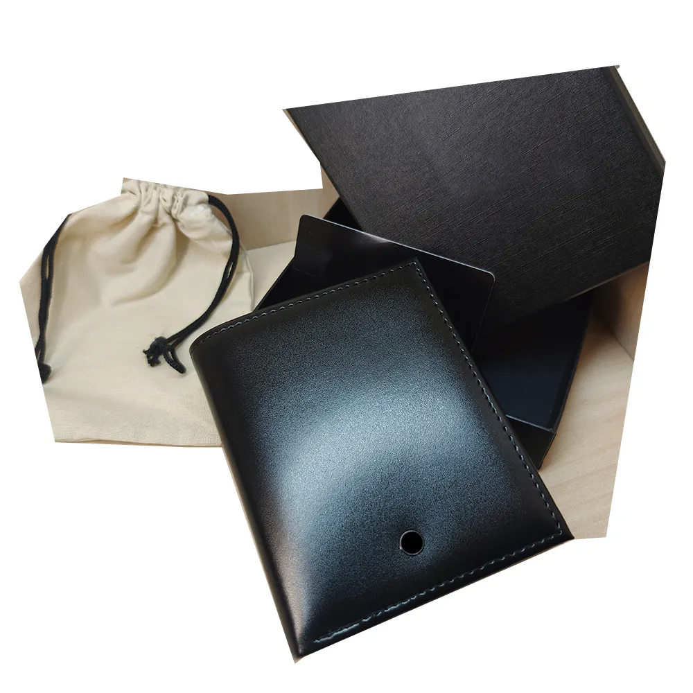 Portafoglio Uomo In Ecopelle - 7 Scomparti Per Carte, Portamonete Con Zip, Scomparto Banconote - Nero - 10x14 Cm