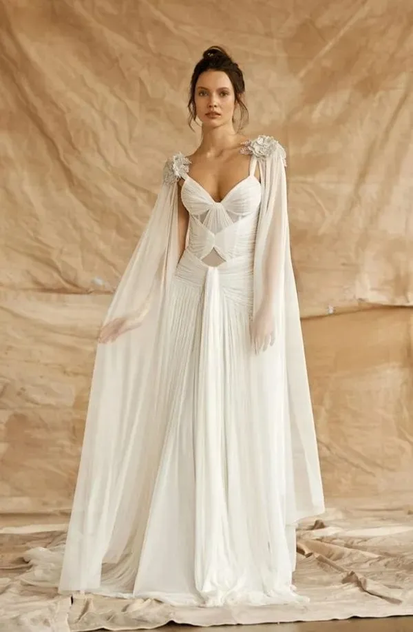 boho wedding dress greece Greek Goddess Macrame Wedding Dress Destination Bridal Couture