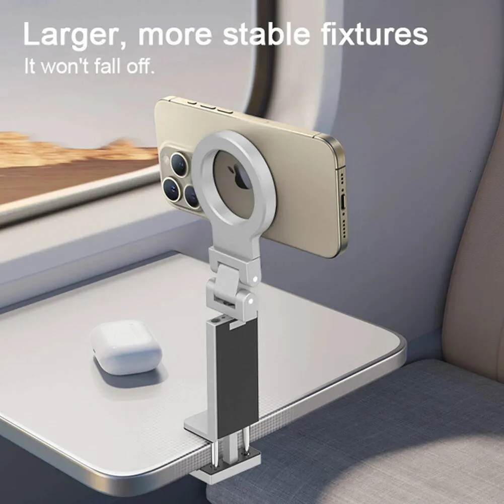 Supporto Magnetico Per Telefono Da Aereo, Rotazione 360°, Pieghevole, Antiscivolo, Compatibile Con Smartphone, Accessorio Da Viaggio Per Studenti E Lavoratori