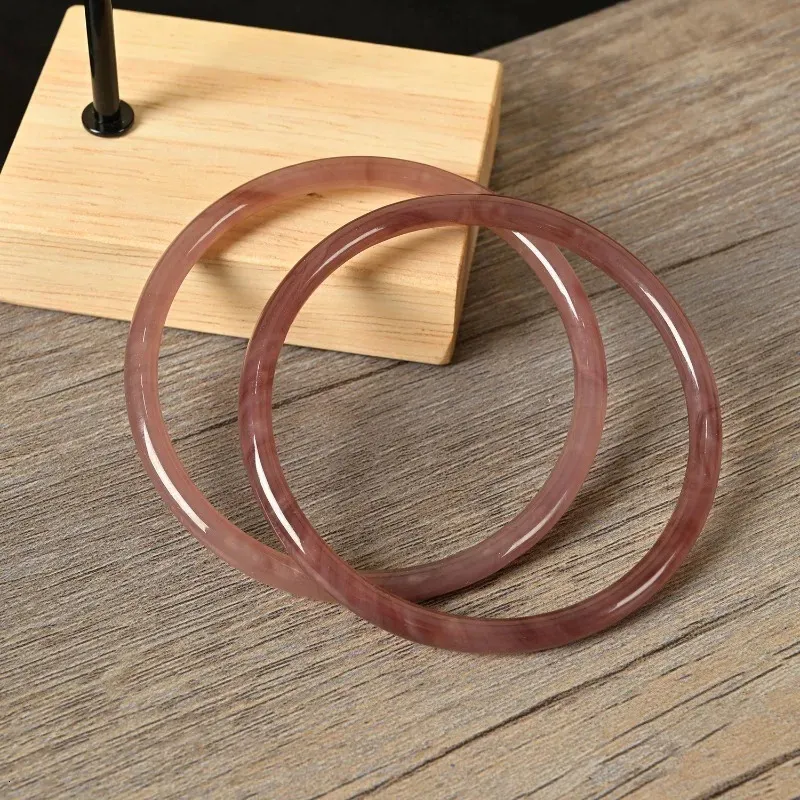 Natural Jade Solid Color Thin Bangle Glass Bracelet for Women Casual ...