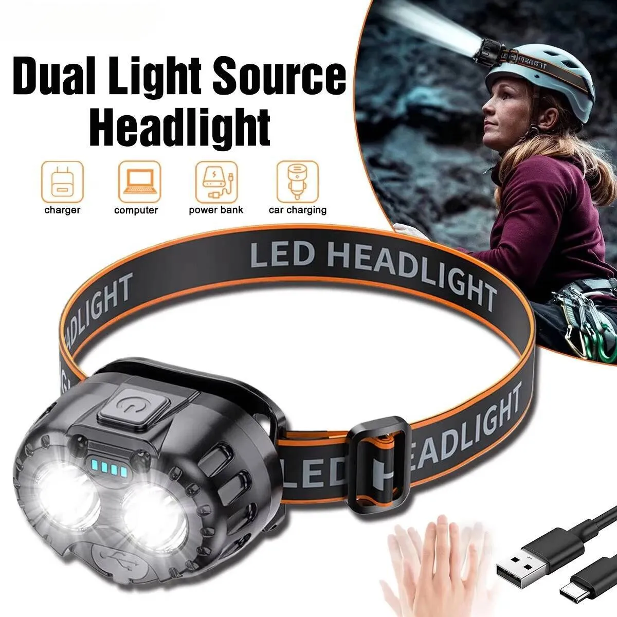 Torcia LED XHP70.2 Impermeabile IP67 - 5 Modalità Di Illuminazione, Zoomabile - Per Campeggio, Escursioni E Situazioni Di Emergenza