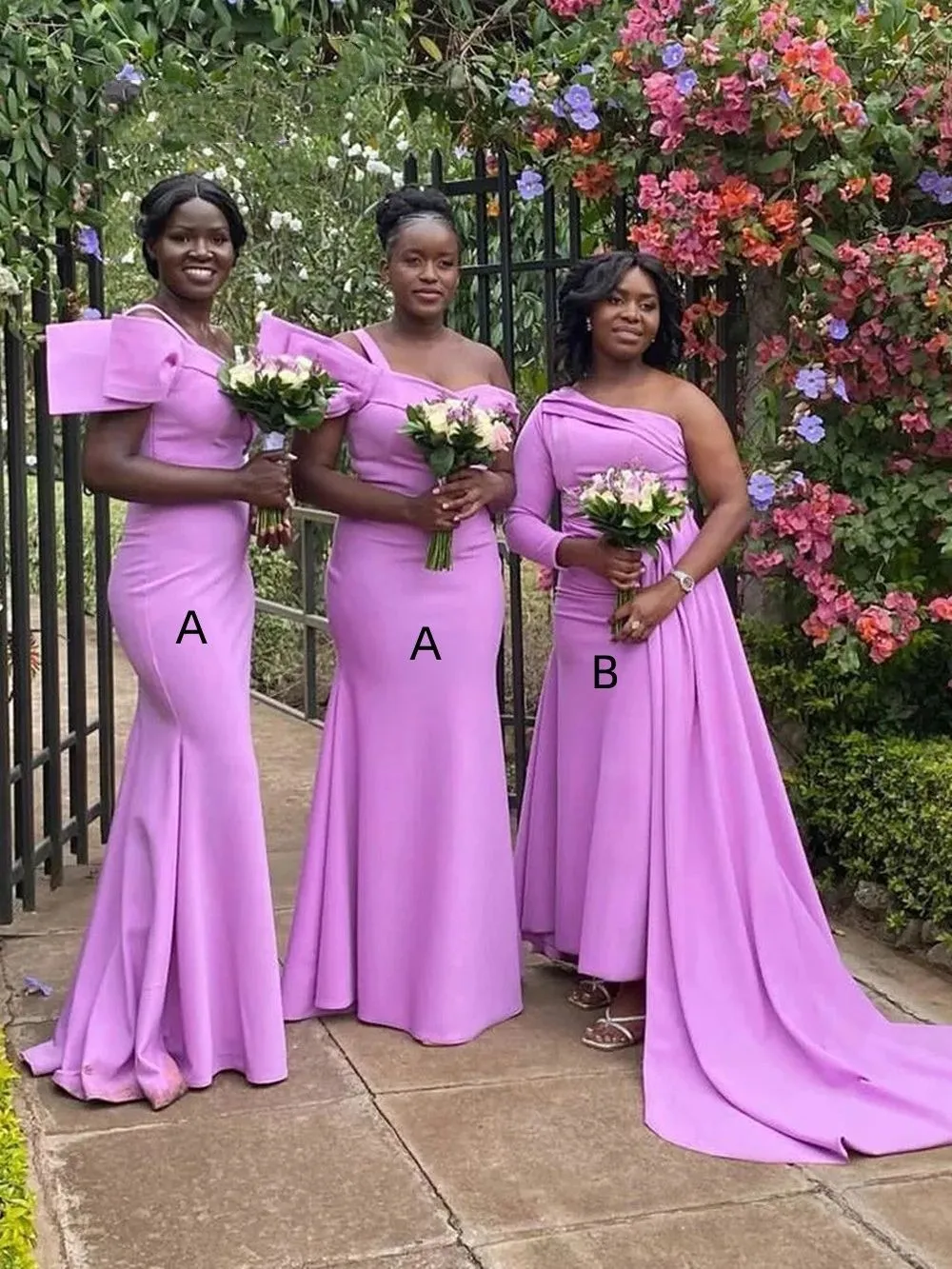 Light Purple African Women Long Bridesmaid Dresses Elegant One Shoulder  Slim Fitted Mermaid Formal Occasion Gowns Sweep Train Plus Size Maid Of  Honor ...