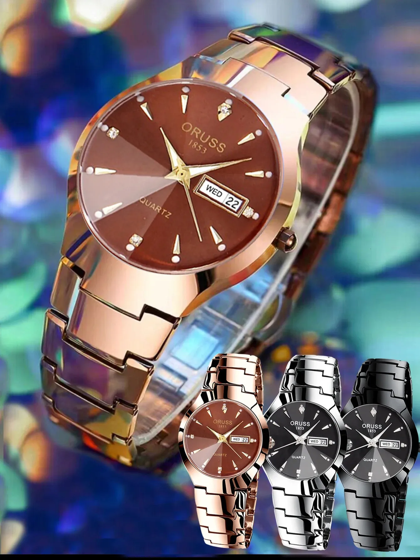 ORUSS Mens Stainless Steel Waterproof Luminous... From Dao03 
