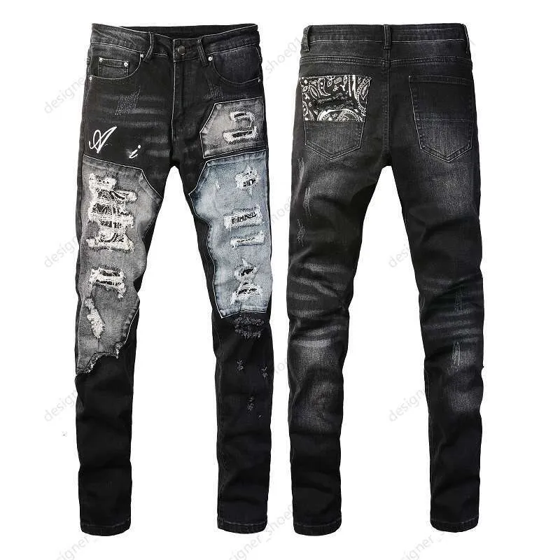 Neue Lila Marke Herren Persönlichkeit Mode Splash-Ink Slim Fit Jeans