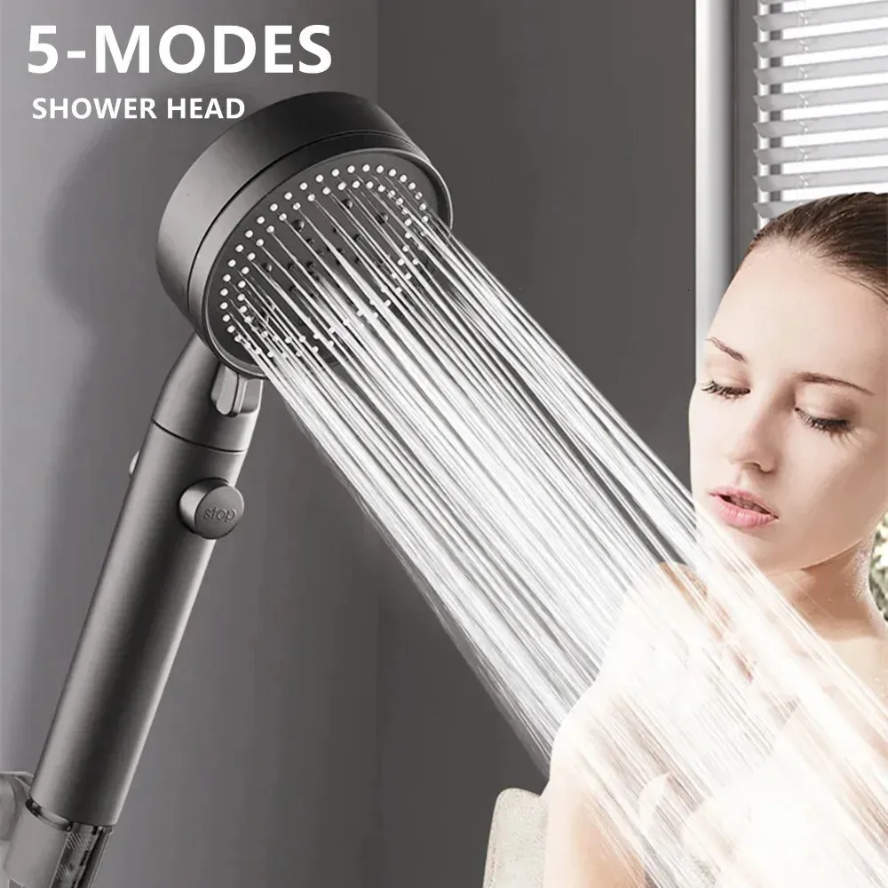 Adjustable High Pressure Shower Heads 5 Spray Modes With Hose, Water ...